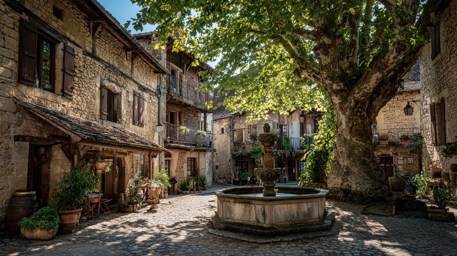 Village de Veyrignac en Dordogne avec maisons en pierre et charme authentique